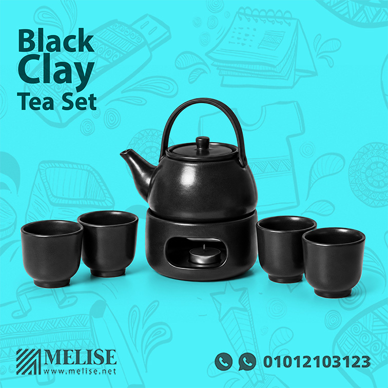 Black Clay Tea Set – Elegant Office Essentials by Melise